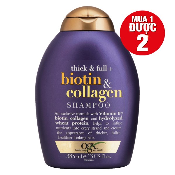 Dầu Gội OGX Thick & Full Biotin Collagen Chai 385Ml