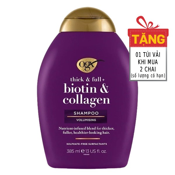 Dầu Gội OGX Thick & Full Biotin Collagen Chai 385Ml
