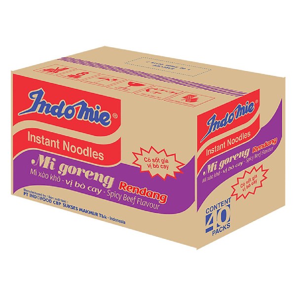 Mì Goreng Rendang Bò Cay Thùng 40 Gói 91G