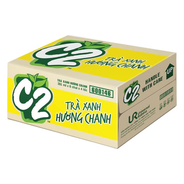 Trà Xanh C2 Vị Chanh Thùng 24 Chai 355Ml