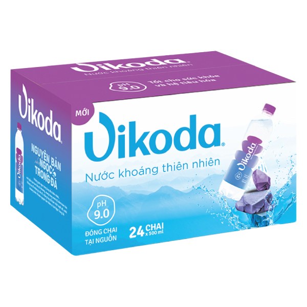 Nước Khoáng Thiên Nhiên Vikoda Thùng 24 Chai 500Ml