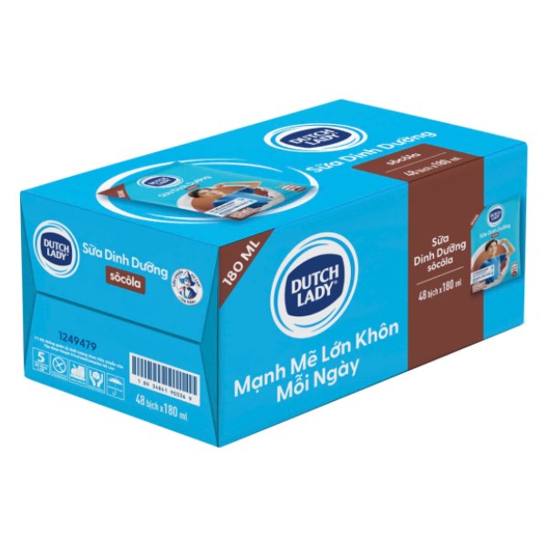 Sữa Tiệt Trùng Dutch Lady Socola Thùng 48 Bịch 180Ml