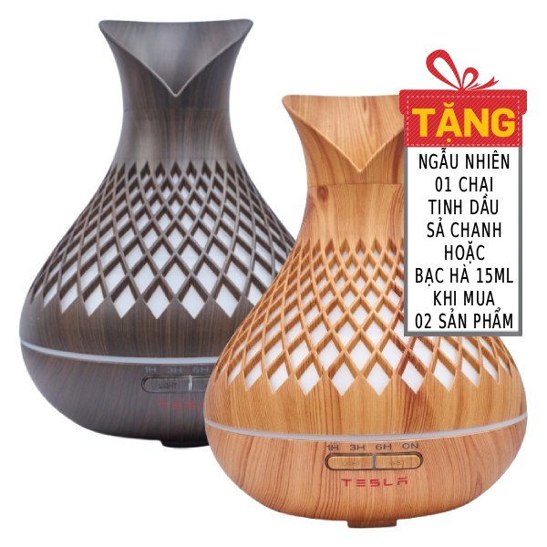 Máy Khuếch Tán Tinh Dầu Tesla Hình Tulip Khắc Chéo TL035