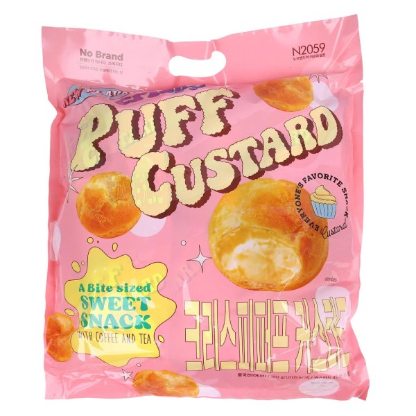 Bánh Su Giòn No Brand Nhân Custard Gói 180G