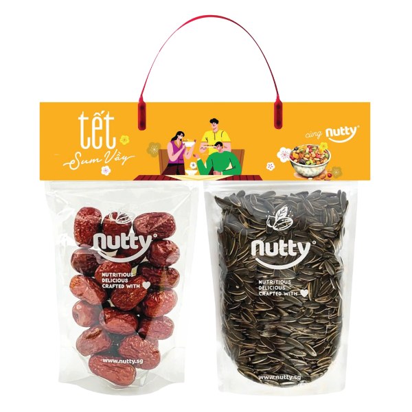 Combo Nutty Táo Đỏ Sấy Dẻo 250G + Hạt Hướng Dương 230G