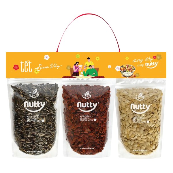 Combo Nutty Hạt Hướng Dương 230G + Hạt Dưa 400G + Hạt Bí 350G