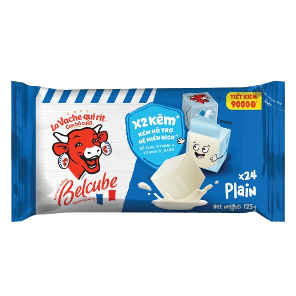 Phô Mai Vuông Con Bò Cười Belcube Vị Sữa 125G