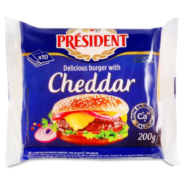 Phô Mai Lát Cheddar President Burger 200G