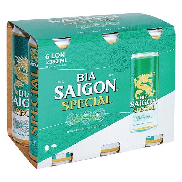 Lốc 6 Bia Saigon Special Lon 330Ml