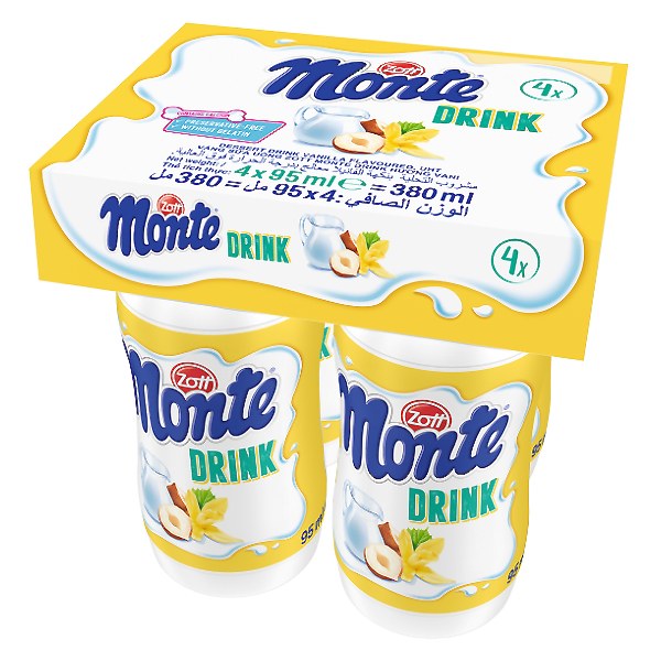 Lốc 4 Váng Sữa Uống Zott Monte Vị Vani 95Ml