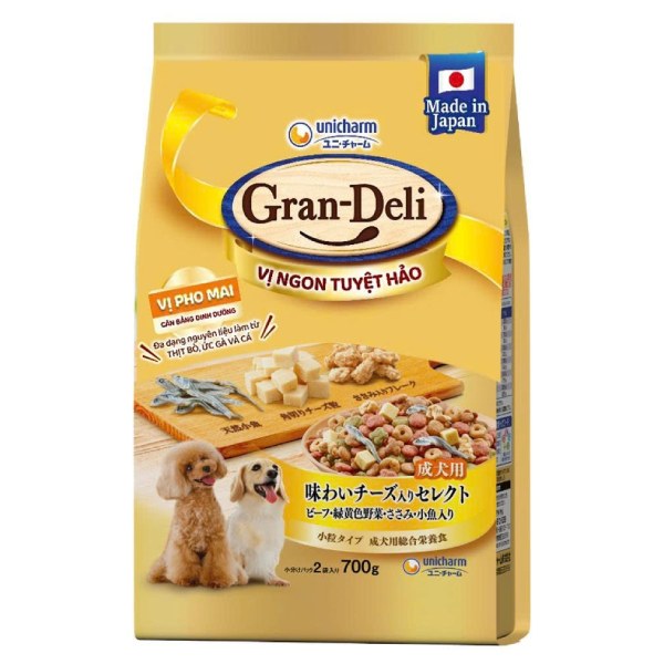 Thức Ăn Cho Chó Trưởng Thành Grandeli Loại Hạt Vị Phô Mai Túi 700G