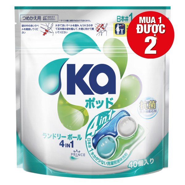 Viên Giặt Xả 4in1 KA Universal Túi 40 Viên