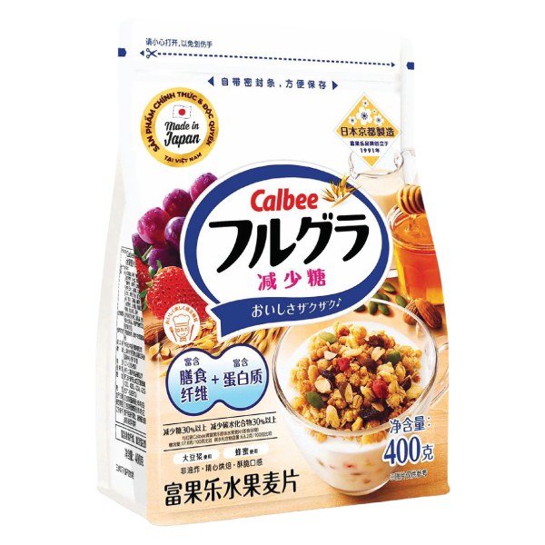 Ngũ Cốc Calbee Trắng Ít Đường Túi 400G