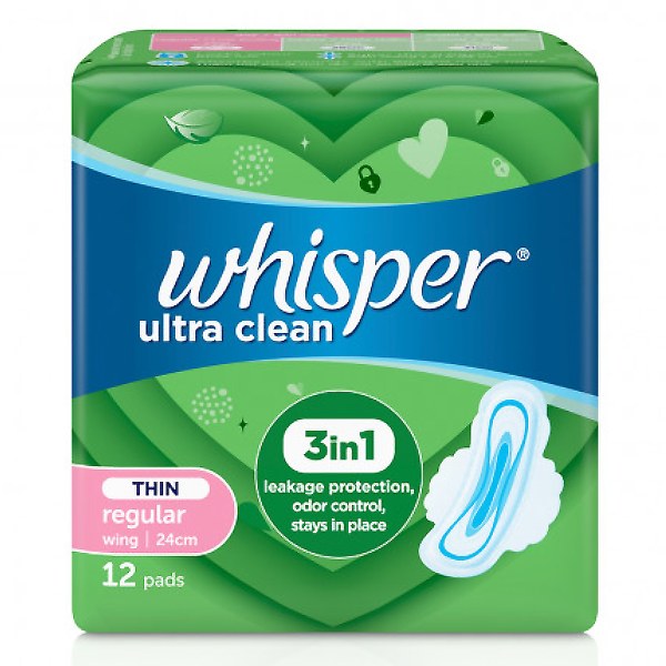 Băng Vệ Sinh Whisper Ultra Clean Siêu Mỏng Cánh Ngày Thường 10 Miếng