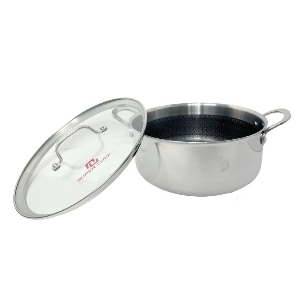 Nồi Titan 3 Lớp Đáy Từ Super Chef Nắp Kính SC_TLS2320 20Cm