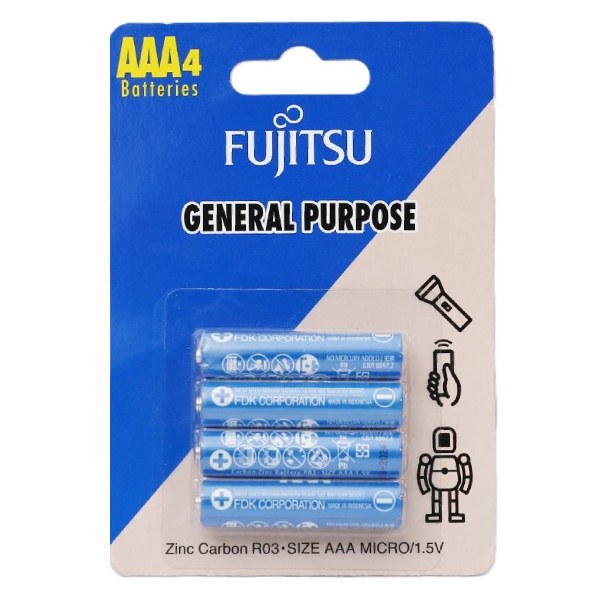 Pin Fujitsu Carbon Zinc R03 AAA 4B
