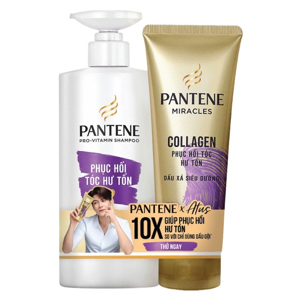 Combo Dầu Gội Pantene Chăm Sóc Hư Tổn 900Ml + Dầu Xả 150Ml