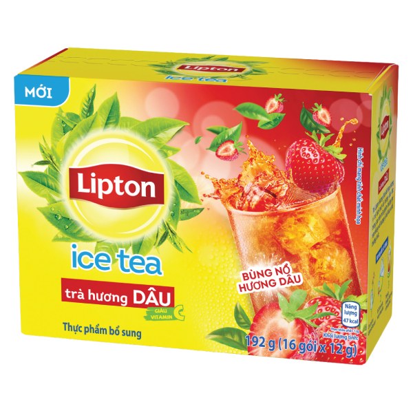 Trà Lipton Ice Tea Dâu Hộp 16 Gói*12G