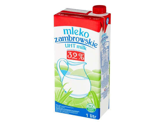 Sữa Tươi Tiệt Trùng Mleko Zambrowskie 3.2% Béo Hộp 1L