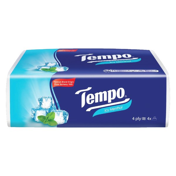 Khăn Giấy Tempo Softpack Icy Menthol 4 Lớp 90 Tờ