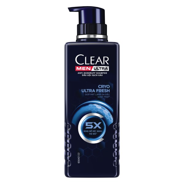 Dầu Gội Clear Men 5X Ultra Mát Lạnh Chai 380G