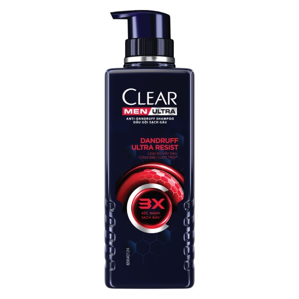 Dầu Gội Clear Men 3X Ultra Sạch Gàu Chai 380G