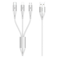 Cáp Sạc Pisen Fast 3in1 AP-FC17-1800 Bạc