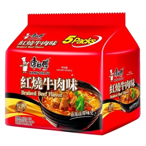Lốc 5 Mì Kang Shi Fu Bò Hầm Gói 106G