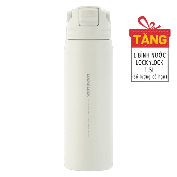 Bình Giữ Nhiệt LocknLock Active One-Touch Tumbler LHC3321IVY 700Ml Trắng Ngà
