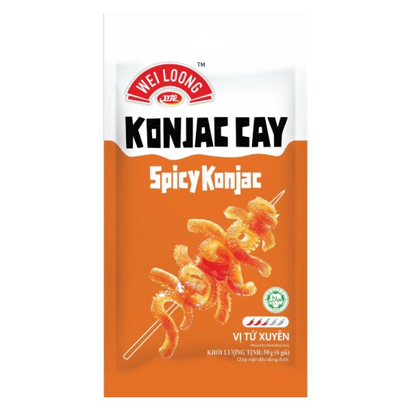 Snack Weiloong Lá Sách Bò Cay Tứ Xuyên Gói 50G