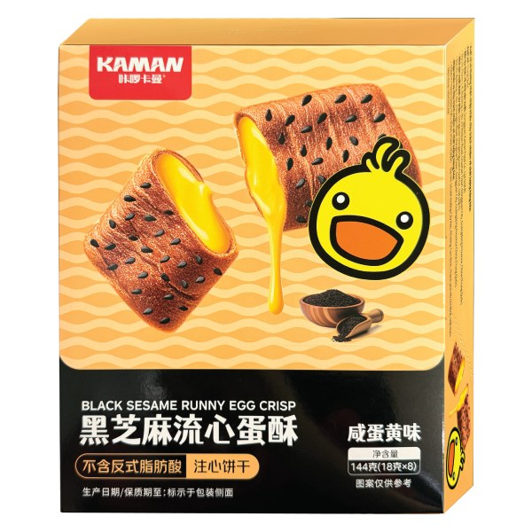 Bánh Trứng Cuộn Kaman Vị Mè Đen Hộp 144G
