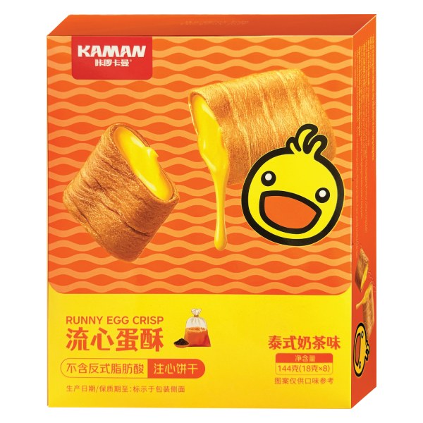Bánh Trứng Cuộn Kaman Vị Trà Sữa Hộp 144G