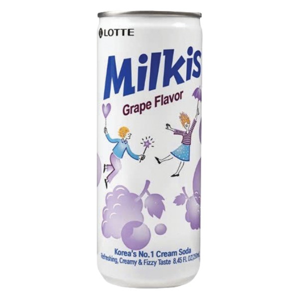 Sữa Trái Cây Có Ga Milkis Vị Nho Lon 250Ml