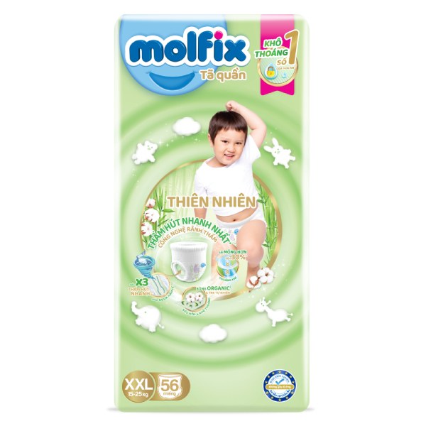 Tã Quần Molfix Thiên Nhiên Bông Organic XXL56