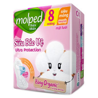 (Only Emartmall) Băng Vệ Sinh Molped Mặt Lưới Siêu Mỏng Không Cánh 8 Miếng