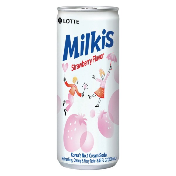 Sữa Trái Cây Có Ga Milkis Vị Dâu Lon 250Ml