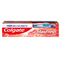 Bộ Đôi Bàn Chải Đánh Răng Và Kem Đánh Răng Colgate Maxfresh Đào Mát Lạnh 225G