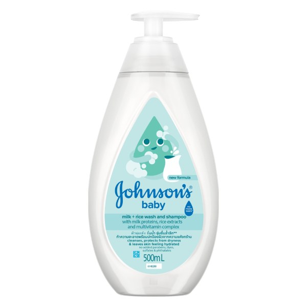 Sữa Tắm Gội Johnson's Baby Chứa Sữa & Tinh Chất Gạo 500Ml
