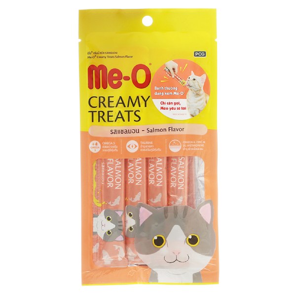 Bánh Thưởng Dạng Kem Cho Mèo Meo-O Vị Cá Hồi Gói 60G