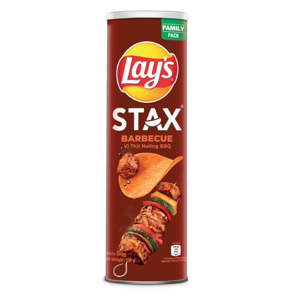 Snack Khoai Tây Lay's Stax Vị Thịt Nướng BBQ Hộp 150G