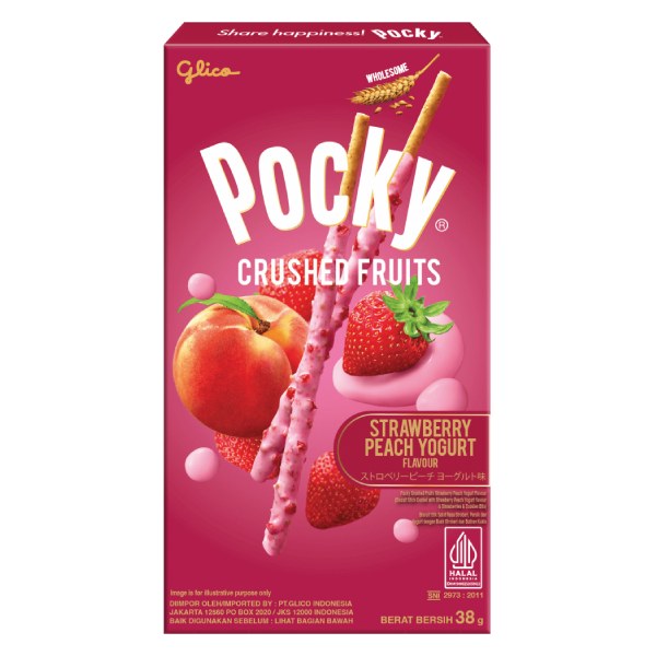 Bánh Que Pocky Trái Cây Nghiền Sữa Chua Dâu Đào Hộp 38G
