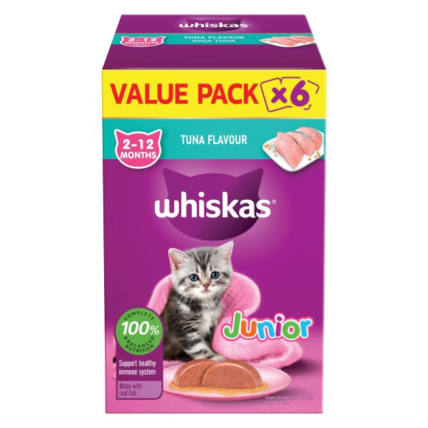 Thức Ăn Mèo Con Whiskas Vị Cá Ngừ Túi 6 Gói 80G
