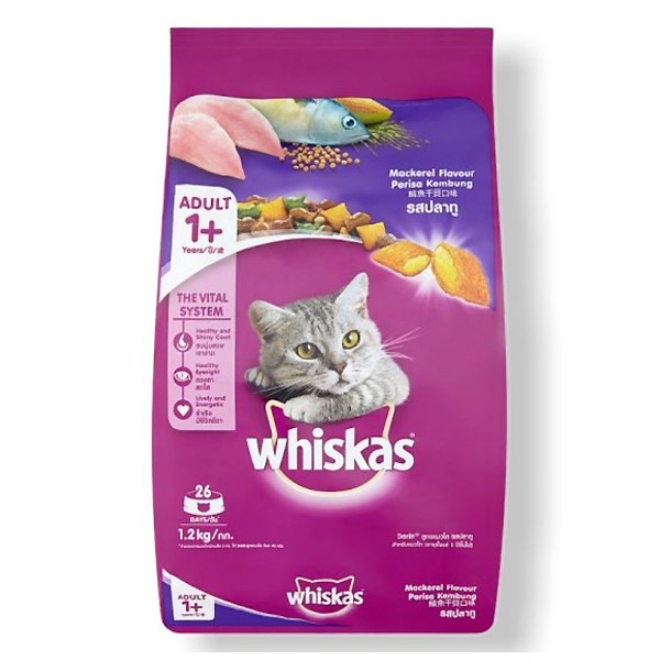 Thức Ăn Mèo Trưởng Thành Whiskas Vị Cá Thu Túi 1.2Kg