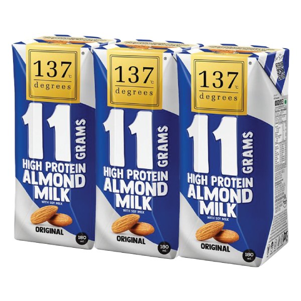 Lốc 3 Sữa Hạnh Nhân 137 Degrees Protein Truyền Thống Hộp 180Ml