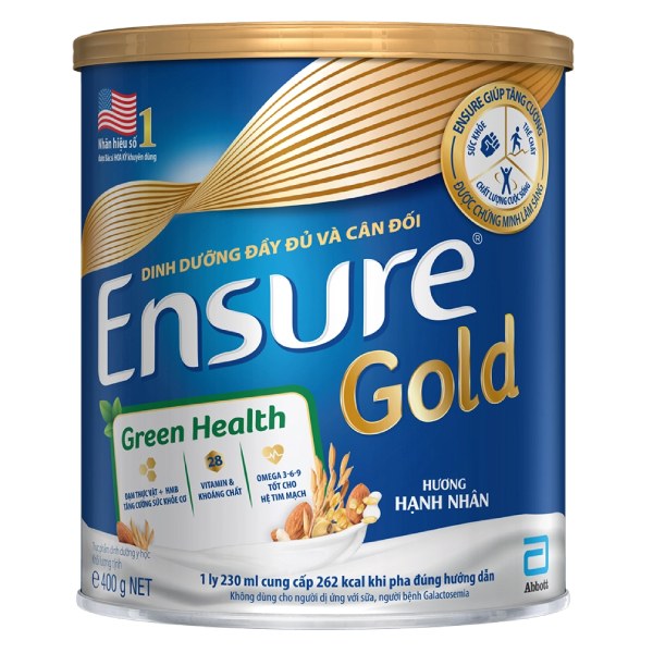 Sữa Bột Ensure Gold Green Health Hạnh Nhân 400G