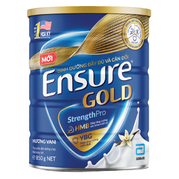 Sữa Bột Ensure Gold StrengthPro Vani Hộp Thiếc 850G