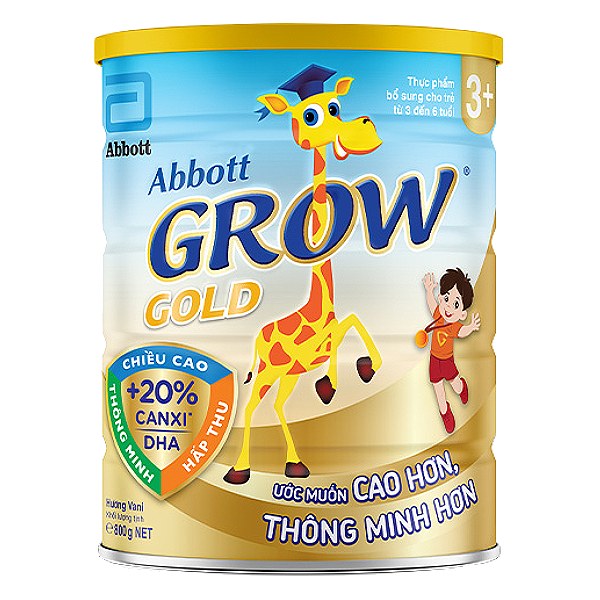 Sữa Bột Grow Gold 3+ Vani Hộp Thiếc 800G