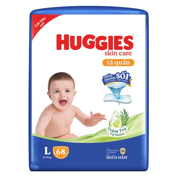 Tã Quần Huggies Dry Tràm Trà Tự Nhiên L68