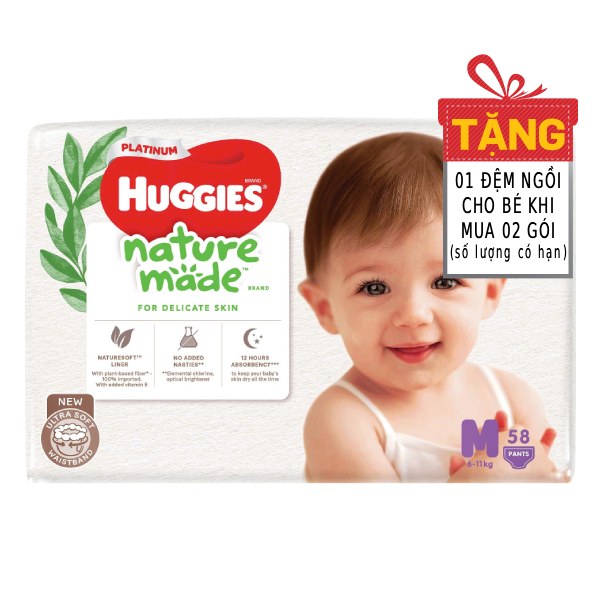 Tã Quần Huggies Naturemade M58