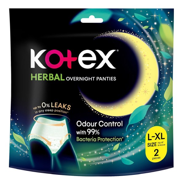 Băng Vệ Sinh Kotex Ban Đêm Kháng Khuẩn Dạng Quần 2 Miếng Size L-XL